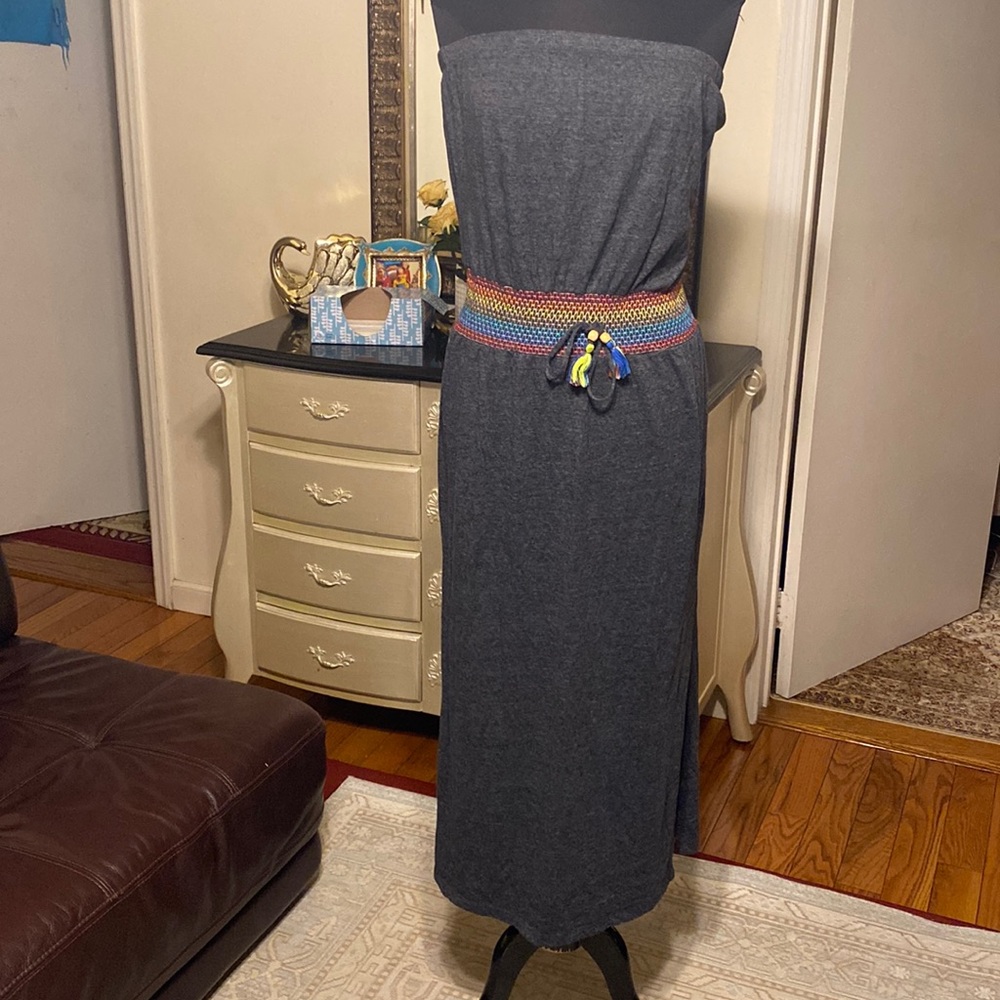 COPY - SOLUNA SUNSET MAXI SWIMSUIT COVER UP DRESS Size M GRAY COLOR